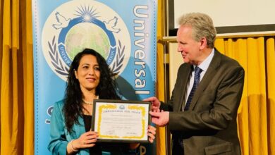Photo of My speech from the Ambassador for Peace award ceremony held at UPF in London 